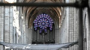 The cathedral, a landmark of Gothic architecture dating to the 13th century and a major tourist attraction, caught fire on April 15, 2019. The blaze destroyed the spire and roof.(AP file photo) The cathedral, a landmark of Gothic architecture dating to the 13th century and a major tourist attraction, caught fire on April 15, 2019. The blaze destroyed the spire and roof.(AP file photo)
