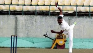 Saurashtra's Jaydev Unadkat bowls. (ANI Photo) Saurashtra's Jaydev Unadkat bowls. (ANI Photo)