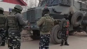 Police and security forces are carrying out the operation in an encounter that broke out at Kanigam area of Shopian.(ANI) Police and security forces are carrying out the operation in an encounter that broke out at Kanigam area of Shopian.(ANI)