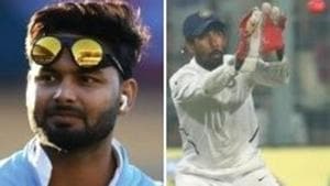 Photo of Rishabh Pant (L) and Wriddhiman Saha (L)(HT Collage) Photo of Rishabh Pant (L) and Wriddhiman Saha (L)(HT Collage)