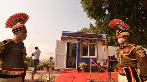 A “model beat booth” set up at C-Hexagon in front of India Gate, in New Delhi, India, on Saturday.(Arvind Yadav/HT PHOTO) A “model beat booth” set up at C-Hexagon in front of India Gate, in New Delhi, India, on Saturday.(Arvind Yadav/HT PHOTO)