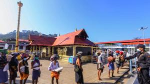 The Travancore Devaswom Board said the RT-PCR test certificate, taken not more than 48 hours prior to their visit to the temple, is must for pilgrims from December 26.(PTI) The Travancore Devaswom Board said the RT-PCR test certificate, taken not more than 48 hours prior to their visit to the temple, is must for pilgrims from December 26.(PTI)