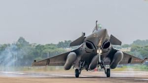 File photo: Rafale combat aircraft at the Air Force Station in Ambala.(PTI) File photo: Rafale combat aircraft at the Air Force Station in Ambala.(PTI)