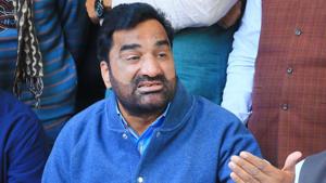 Rashtriya Loktantric Party (RLP) chief Hanuman Beniwal in Jaipur.(HT Photo) Rashtriya Loktantric Party (RLP) chief Hanuman Beniwal in Jaipur.(HT Photo)
