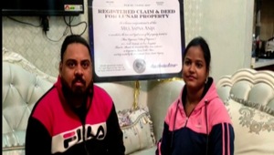 The image shows Sapna Anija with her husband Dharmendra Anija.(ANI) The image shows Sapna Anija with her husband Dharmendra Anija.(ANI)