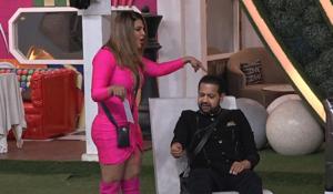 Rakhi Sawant and Rahul Mahajan in Bigg Boss 14. Rakhi Sawant and Rahul Mahajan in Bigg Boss 14.