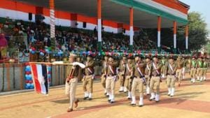 Uttarakhand police personnel during a department event in Dehradun.(HT FILE PHOTO.) Uttarakhand police personnel during a department event in Dehradun.(HT FILE PHOTO.)
