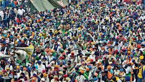 As talks dragged on with the government, the protesters at Singhu border realised they needed a system to coordinate with families back home for grain and other resources.(PTI) As talks dragged on with the government, the protesters at Singhu border realised they needed a system to coordinate with families back home for grain and other resources.(PTI)