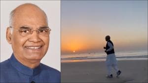 President Kovind enters 2021 on fit note with morning jog at Diu’s Ghoghla beach(Twiter/rashtrapatibhvn) President Kovind enters 2021 on fit note with morning jog at Diu’s Ghoghla beach(Twiter/rashtrapatibhvn)