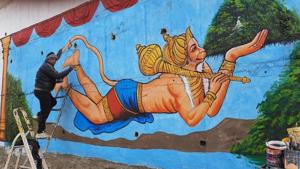 Beautification work going on for next year’s Mahakumbh in Haridwar.(HT PHOTO.) Beautification work going on for next year’s Mahakumbh in Haridwar.(HT PHOTO.)
