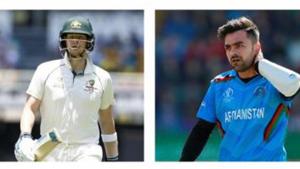Steve Smith and Rashid Khan.(AP/Reuters) Steve Smith and Rashid Khan.(AP/Reuters)