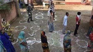 Bihar assembly elections were the first full-fledged polls to be held amid coronavirus. Over 4 crore of the total over 7 crore voters exercised their franchise. To ensure distancing norms, the EC restricted the number of voters per polling station to 1,000 from 1,200. This led to the increase in the number of polling stations.(AP) Bihar assembly elections were the first full-fledged polls to be held amid coronavirus. Over 4 crore of the total over 7 crore voters exercised their franchise. To ensure distancing norms, the EC restricted the number of voters per polling station to 1,000 from 1,200. This led to the increase in the number of polling stations.(AP)