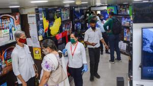 There is a warning note also from the Consumer Electronics and Appliances Manufacturers Association (CEAMA) saying that a price hike by the brands may also hamper the overall demand in the next quarter.(Milind Saurkar/HT Photo) There is a warning note also from the Consumer Electronics and Appliances Manufacturers Association (CEAMA) saying that a price hike by the brands may also hamper the overall demand in the next quarter.(Milind Saurkar/HT Photo)
