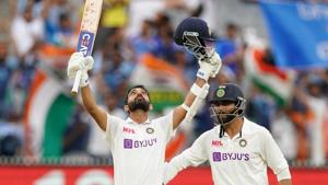India's Ajinkya Rahane celebrates after reaching his century as his teammate Ravindra Jadeja looks on during day two of the second test match between Australia and India at The MCG(via REUTERS) India's Ajinkya Rahane celebrates after reaching his century as his teammate Ravindra Jadeja looks on during day two of the second test match between Australia and India at The MCG(via REUTERS)