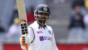 Melbourne:India's Ravindra Jadeja gestures with his bat after reaching 50 runs during play on day three of the second cricket test between India and Australia at the Melbourne Cricket Ground, Melbourne, Australia, Monday, Dec. 28, 2020. AP/PTI Photo(AP28-12-2020_000004B)(AP) Melbourne:India's Ravindra Jadeja gestures with his bat after reaching 50 runs during play on day three of the second cricket test between India and Australia at the Melbourne Cricket Ground, Melbourne, Australia, Monday, Dec. 28, 2020. AP/PTI Photo(AP28-12-2020_000004B)(AP)