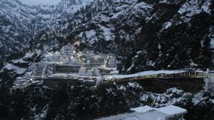 A view of snow-covered Mata Vaishno Devi Bhawan at Katra in Jammu.(Representational Photo/HT) A view of snow-covered Mata Vaishno Devi Bhawan at Katra in Jammu.(Representational Photo/HT)