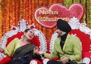 Neha Kakkar and Rohanpreet Singh on Indian Idol 12. Neha Kakkar and Rohanpreet Singh on Indian Idol 12.