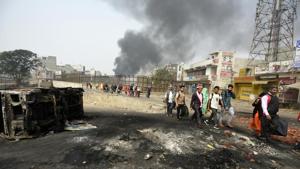 Days of communal violence gripped north-east Delhi after a breakout on February 24 when clashes between groups divided on their opinion of the Citizenship (Amendment) Act spiralled out of control. The violence left 53 people dead, around 400 injured. (Biplov Bhuyan / HT Photo) Days of communal violence gripped north-east Delhi after a breakout on February 24 when clashes between groups divided on their opinion of the Citizenship (Amendment) Act spiralled out of control. The violence left 53 people dead, around 400 injured. (Biplov Bhuyan / HT Photo)