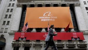 FILE PHOTO: Signage for Alibaba Group Holding Ltd. covers the front facade of the New York Stock Exchange November 11, 2015. REUTERS/Brendan McDermid/File Photo FILE PHOTO: Signage for Alibaba Group Holding Ltd. covers the front facade of the New York Stock Exchange November 11, 2015. REUTERS/Brendan McDermid/File Photo