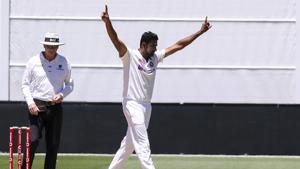 India's Ravichandran Ashwin celebrates after bowling Australia's Josh Hazlewood during play on day four of the second cricket test between India and Australia at the Melbourne Cricket Ground, Melbourne, Australia, Tuesday, Dec. 29, 2020.(AP) India's Ravichandran Ashwin celebrates after bowling Australia's Josh Hazlewood during play on day four of the second cricket test between India and Australia at the Melbourne Cricket Ground, Melbourne, Australia, Tuesday, Dec. 29, 2020.(AP)
