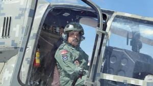 Indian Air Force (IAF) Chief of Air Staff Air Chief Marshal Rakesh Kumar Singh Bhadauria during a sortie in the indigenous Light Combat Helicopter (LCH), in Bengaluru.(PTI) Indian Air Force (IAF) Chief of Air Staff Air Chief Marshal Rakesh Kumar Singh Bhadauria during a sortie in the indigenous Light Combat Helicopter (LCH), in Bengaluru.(PTI)