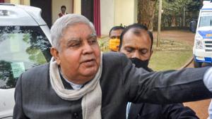 A team of TMC MPs has sent a letter to the President on Tuesday listing “all such transgressions” by Dhankhar in recent times and urged him to take action as per Article 156, Clause 1 of the Constitution.(PTI) A team of TMC MPs has sent a letter to the President on Tuesday listing “all such transgressions” by Dhankhar in recent times and urged him to take action as per Article 156, Clause 1 of the Constitution.(PTI)