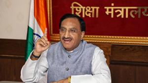 Union Education Minister Ramesh Pokhriyal ‘Nishank’(PTI) Union Education Minister Ramesh Pokhriyal ‘Nishank’(PTI)