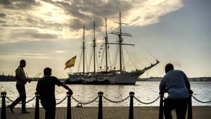 The Juan Sebastian de Elcano training ship for the Royal Spanish Navy in Havana Bay, Cuba.(File photo / AP) The Juan Sebastian de Elcano training ship for the Royal Spanish Navy in Havana Bay, Cuba.(File photo / AP)