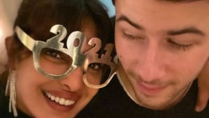 Priyanka Chopra posted a picture with Nick Jonas to wish fans.