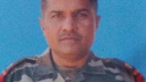 The deceased soldier has been identified as Naib Subedar Ravinder of Jhajjar in Haryana. (HT Photo) The deceased soldier has been identified as Naib Subedar Ravinder of Jhajjar in Haryana. (HT Photo)