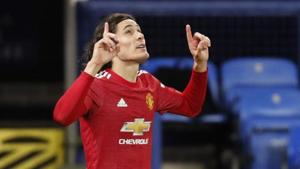 Manchester United's Edinson Cavani.(Pool via REUTERS) Manchester United's Edinson Cavani.(Pool via REUTERS)