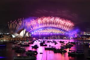 Fireworks explode over the Sydney Opera House and Sydney Harbour Bridge during downsized New Year's Eve celebrations due to the Covid-19 pandemic, in Australia on January 1, 2021. (Mick Tsikas / AAP Image for NSW Government via REUTERS) Fireworks explode over the Sydney Opera House and Sydney Harbour Bridge during downsized New Year's Eve celebrations due to the Covid-19 pandemic, in Australia on January 1, 2021. (Mick Tsikas / AAP Image for NSW Government via REUTERS)