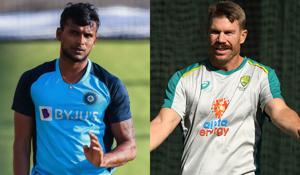 T Natarajan and David Warner(BCCI/Getty) T Natarajan and David Warner(BCCI/Getty)