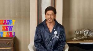 Shah Rukh Khan wished his fans a happy new year in a video message. Shah Rukh Khan wished his fans a happy new year in a video message.