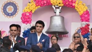 File photo of BCCI President Sourav Ganguly with West Bengal chief minister Mamata Banerjee at Eden Garden, in Kolkata. (Photo by Samir Jana / Hindustan Times) File photo of BCCI President Sourav Ganguly with West Bengal chief minister Mamata Banerjee at Eden Garden, in Kolkata. (Photo by Samir Jana / Hindustan Times)