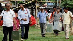 Officials said a proposal of voting for panchayat polls through EVMs is also under consideration of the state government and awaiting nod from the cabinet. (Image used for representation).(PTI PHOTO.) Officials said a proposal of voting for panchayat polls through EVMs is also under consideration of the state government and awaiting nod from the cabinet. (Image used for representation).(PTI PHOTO.)