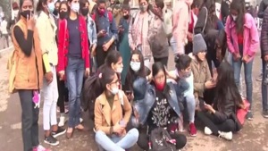 A visual from the protest site. (ANI) A visual from the protest site. (ANI)
