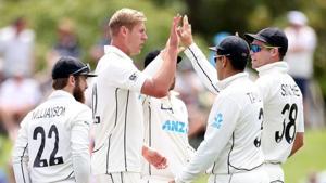 Kyle Jamieson took five for 69 as New Zealand bowl out Pakistan for 297(ICC/Twitter) Kyle Jamieson took five for 69 as New Zealand bowl out Pakistan for 297(ICC/Twitter)