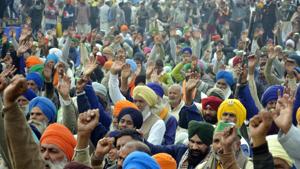 File photo: Demonstrators camped on a blocked section of a highway in protest against new farm laws near Ghazipur border (Delhi-Ghaziabad).(Ali /Hindustan Times) File photo: Demonstrators camped on a blocked section of a highway in protest against new farm laws near Ghazipur border (Delhi-Ghaziabad).(Ali /Hindustan Times)