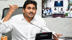 Andhra Pradesh chief minister YS Jagan Mohan Reddy is under fire over continued incidents of desecration of Hindu gods.(PTI) Andhra Pradesh chief minister YS Jagan Mohan Reddy is under fire over continued incidents of desecration of Hindu gods.(PTI)