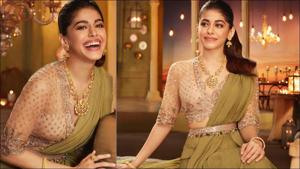 Alaya’s luxurious silhouette in <span class='webrupee'>₹</span>89k draped ruffle saree leaves us smitten(Instagram/ridhimehraofficial) Alaya’s luxurious silhouette in <span class='webrupee'>₹</span>89k draped ruffle saree leaves us smitten(Instagram/ridhimehraofficial)