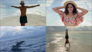 Ananya Panday, sunsets and dolphins feature in Ishaan’s Maldives video(Instagram/ishaankhatter/ananyapanday)
