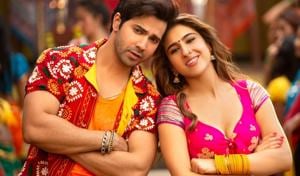 Varun Dhawan and Sara Ali Khan in Coolie No 1. Varun Dhawan and Sara Ali Khan in Coolie No 1.