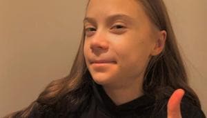 Activist Greta Thunberg gestures in a photo which was posted with a message thanking her supporters for their well wishes for her 18th birthday, in this undated picture taken from social media.(@GRETATHUNBERG via REUTERS) Activist Greta Thunberg gestures in a photo which was posted with a message thanking her supporters for their well wishes for her 18th birthday, in this undated picture taken from social media.(@GRETATHUNBERG via REUTERS)