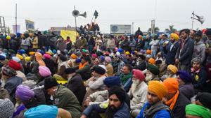 Farmers during their protest against the new farm laws, at Singhu border in New Delhi.(PTI) Farmers during their protest against the new farm laws, at Singhu border in New Delhi.(PTI)