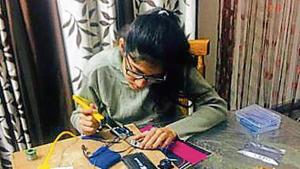 A student of Amity International School, Mohali, taking part in the online science festival. A student of Amity International School, Mohali, taking part in the online science festival.