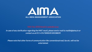AIMA MAT Result 2020 AIMA MAT Result 2020
