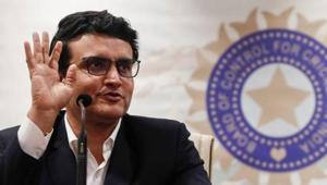Former Indian cricketer and current BCCI president Sourav Ganguly reacts during a press conference at the BCCI headquarters in Mumbai.(REUTERS) Former Indian cricketer and current BCCI president Sourav Ganguly reacts during a press conference at the BCCI headquarters in Mumbai.(REUTERS)