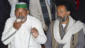 Bharatiya Kisan Union spokesperson Rakesh Tikait said on Monday that until the three contentious farm laws were withdrawn, the protesters will not be going home(PTI) Bharatiya Kisan Union spokesperson Rakesh Tikait said on Monday that until the three contentious farm laws were withdrawn, the protesters will not be going home(PTI)