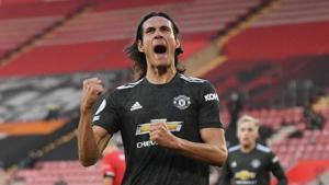 FILE PHOTO: Soccer Football - Premier League - Southampton v Manchester United - St Mary's Stadium, Southampton, Britain - November 29, 2020 Manchester United's Edinson Cavani celebrates scoring their second goal Pool via REUTERS/Mike Hewitt(Pool via REUTERS) FILE PHOTO: Soccer Football - Premier League - Southampton v Manchester United - St Mary's Stadium, Southampton, Britain - November 29, 2020 Manchester United's Edinson Cavani celebrates scoring their second goal Pool via REUTERS/Mike Hewitt(Pool via REUTERS)